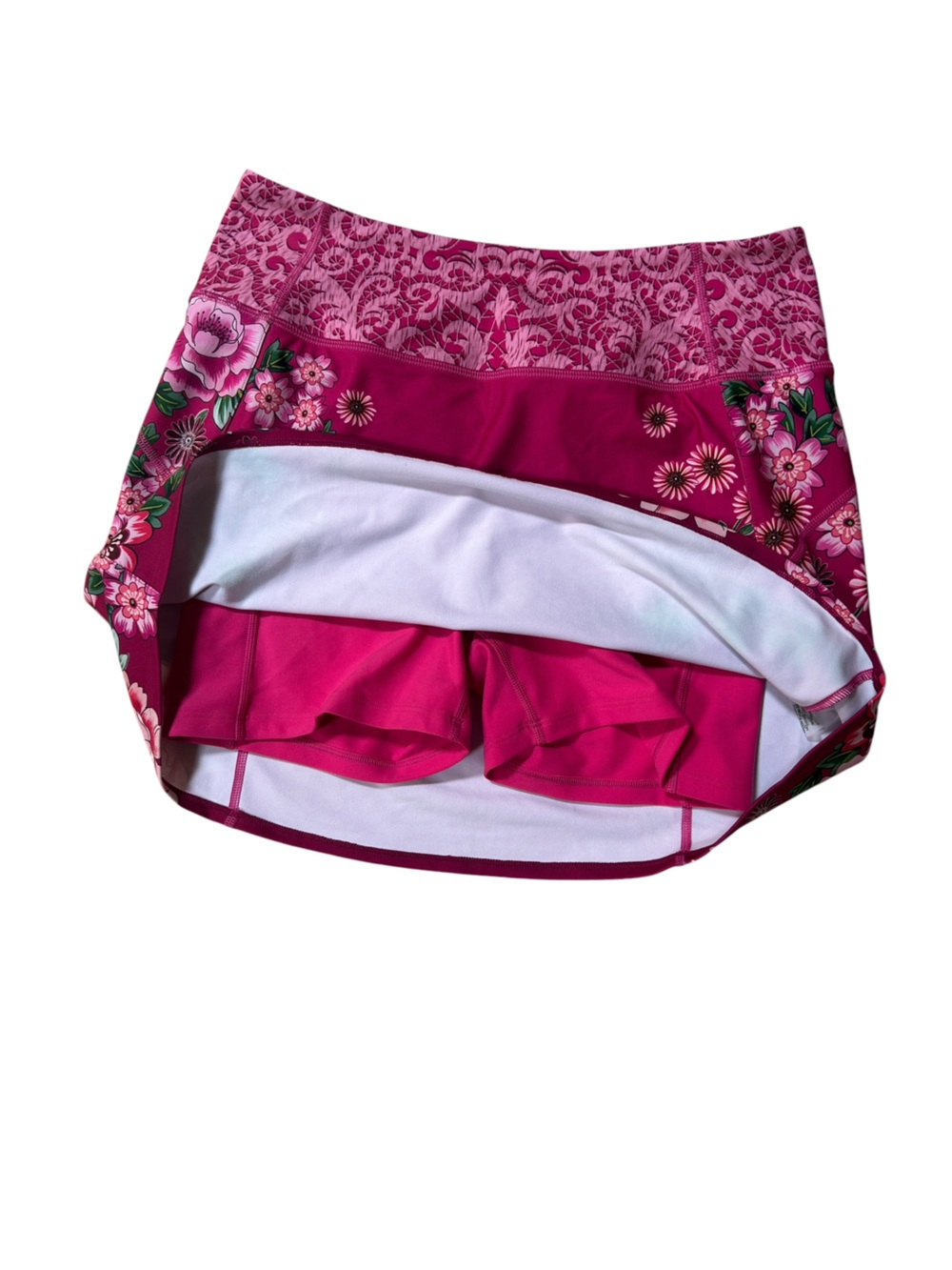 Johnny Was Bee Active Floral Tennis Golf Pickleball Skort Fuchsia Pink, Small - Picture 9 of 10